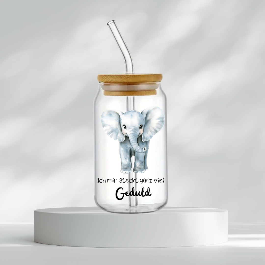 Trinkglas "In mir steckt ganz viel Geduld"