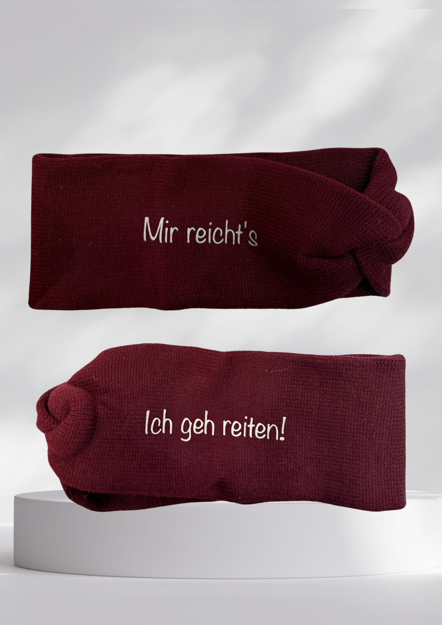 Stirnband mit Twist Knit - MIR REICHTS ... ICH GEH REITEN!
