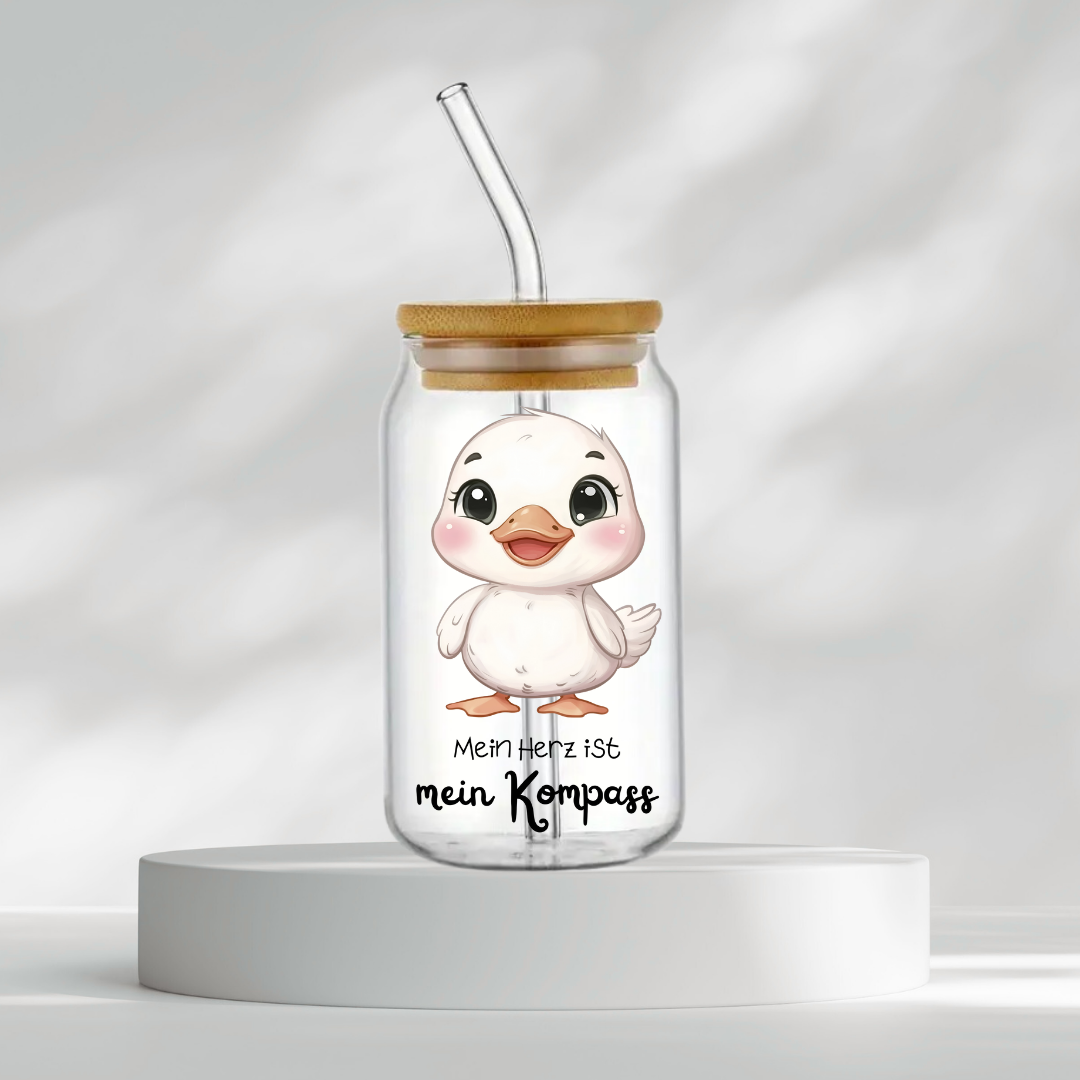 Trinkglas "Mein Herz ist mein Kompass"