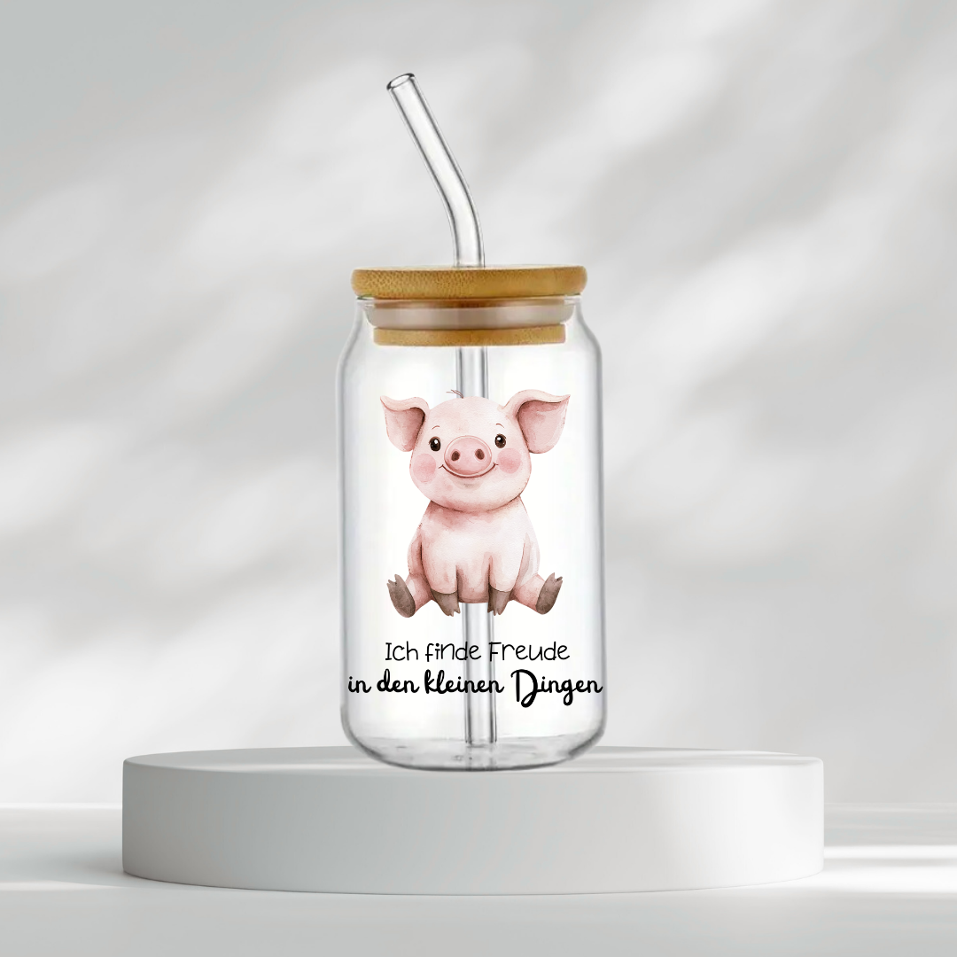 Trinkglas "Ich finde Freude in den kleinen Dingen"
