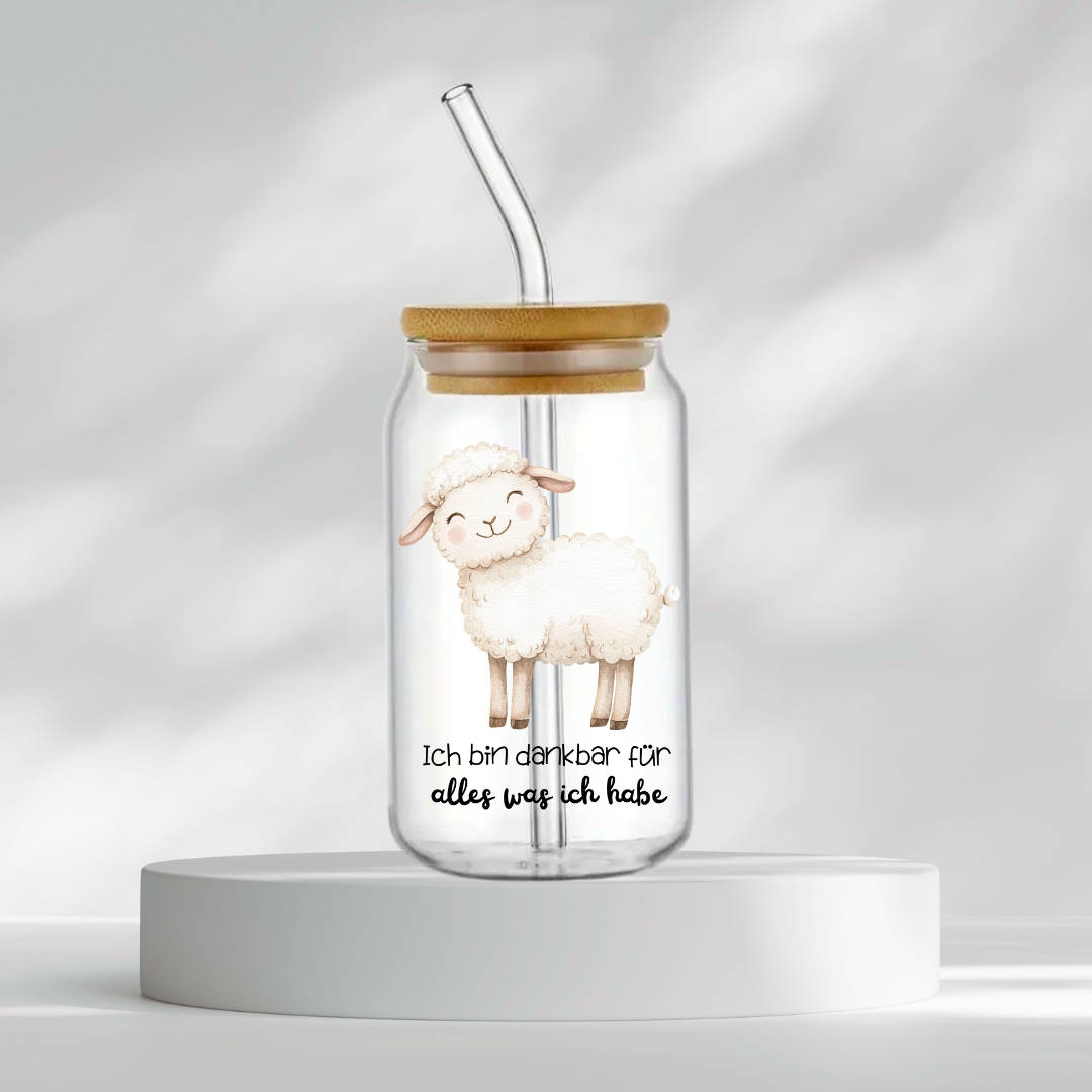Trinkglas "Ich bin dankbar für alles was ich habe"