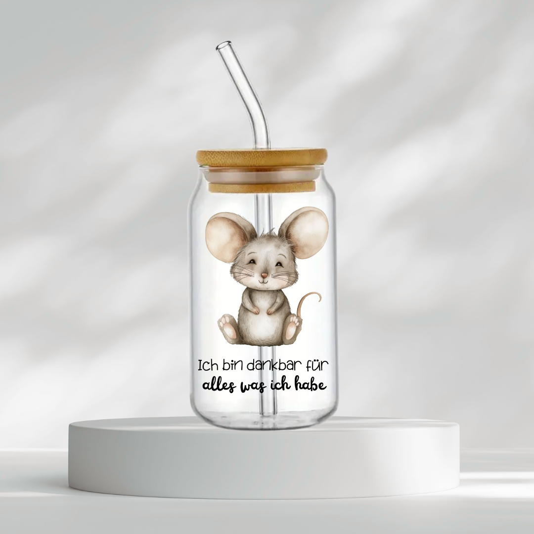 Trinkglas "Ich bin dankbar für alles was ich habe"