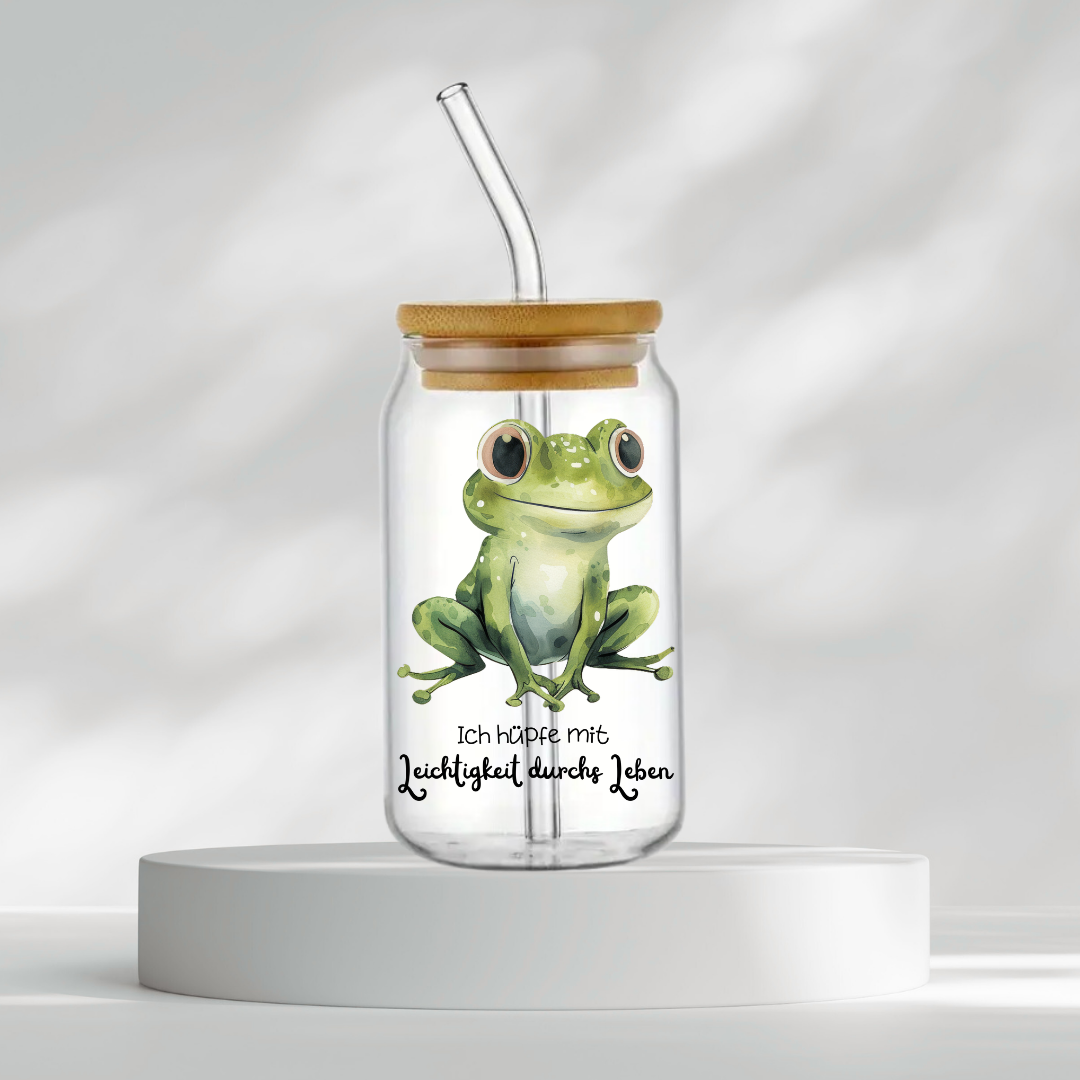 Trinkglas "Ich hüpfe mit Leichtigkeit durchs Leben"