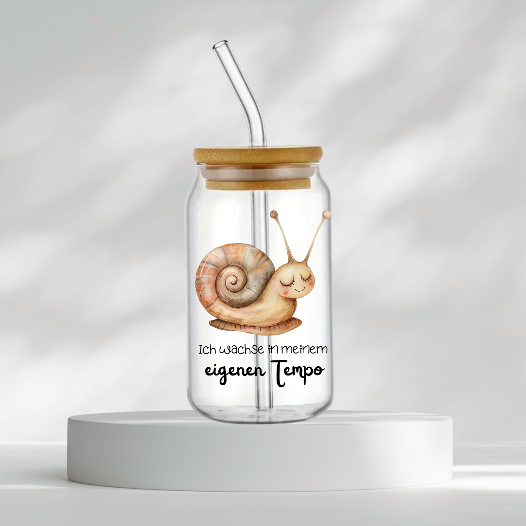 Trinkglas "Ich wachse in meinem eigenen Tempo"