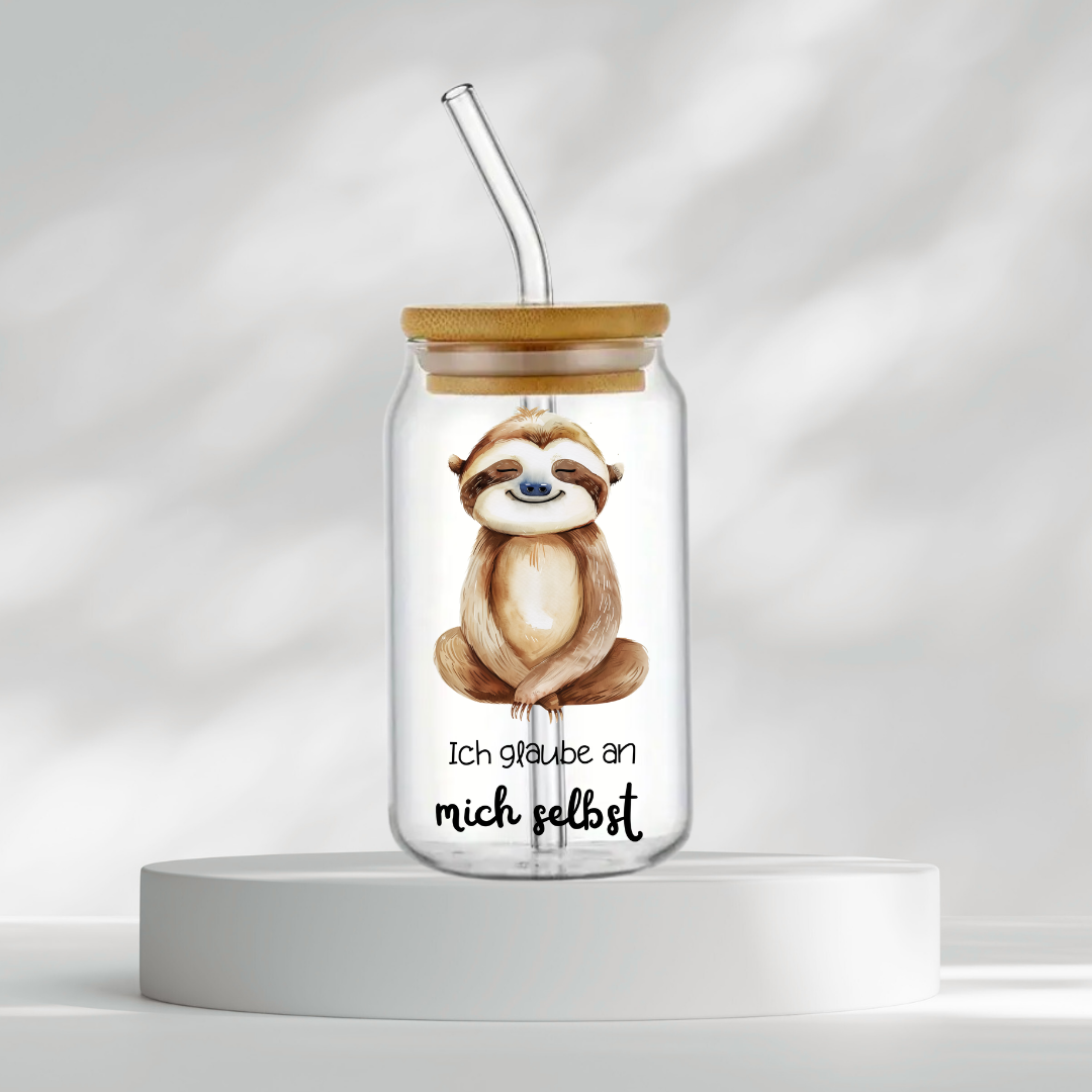 Trinkglas "Ich glaube an mich selbst"