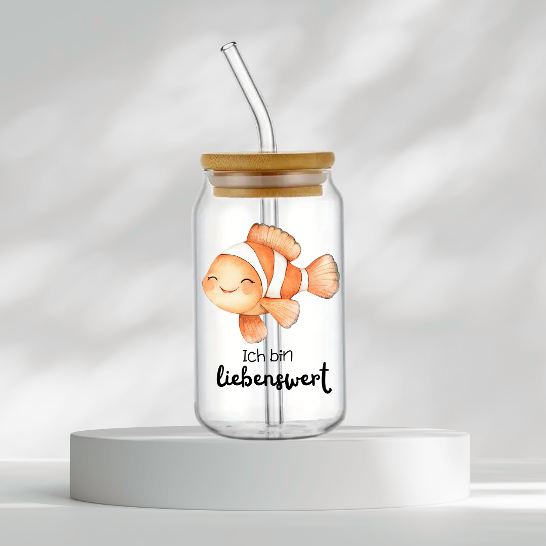 Trinkglas "Ich bin liebenswert"