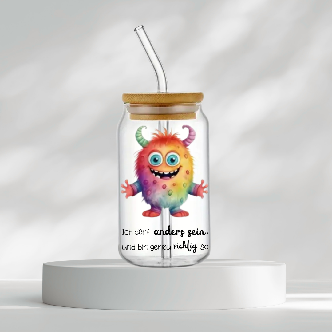 Trinkglas "Ich darf anders sein und bin genau richtig so"