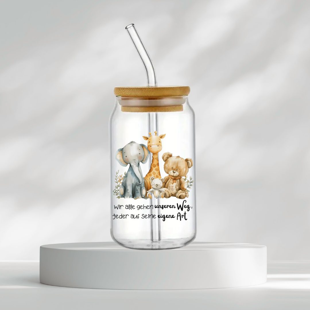 Trinkglas "Wir alle gehen unseren Weg, jeder auf seine eigene Art"