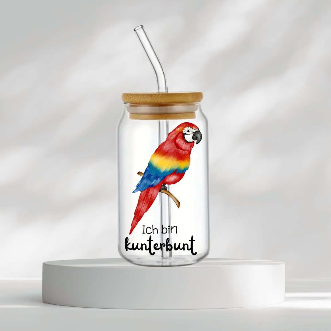 Trinkglas "Ich bin kunterbunt"