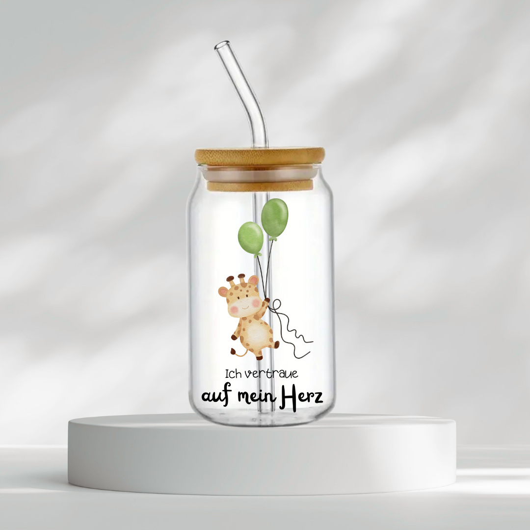 Trinkglas "Ich vertraue auf mein Herz"