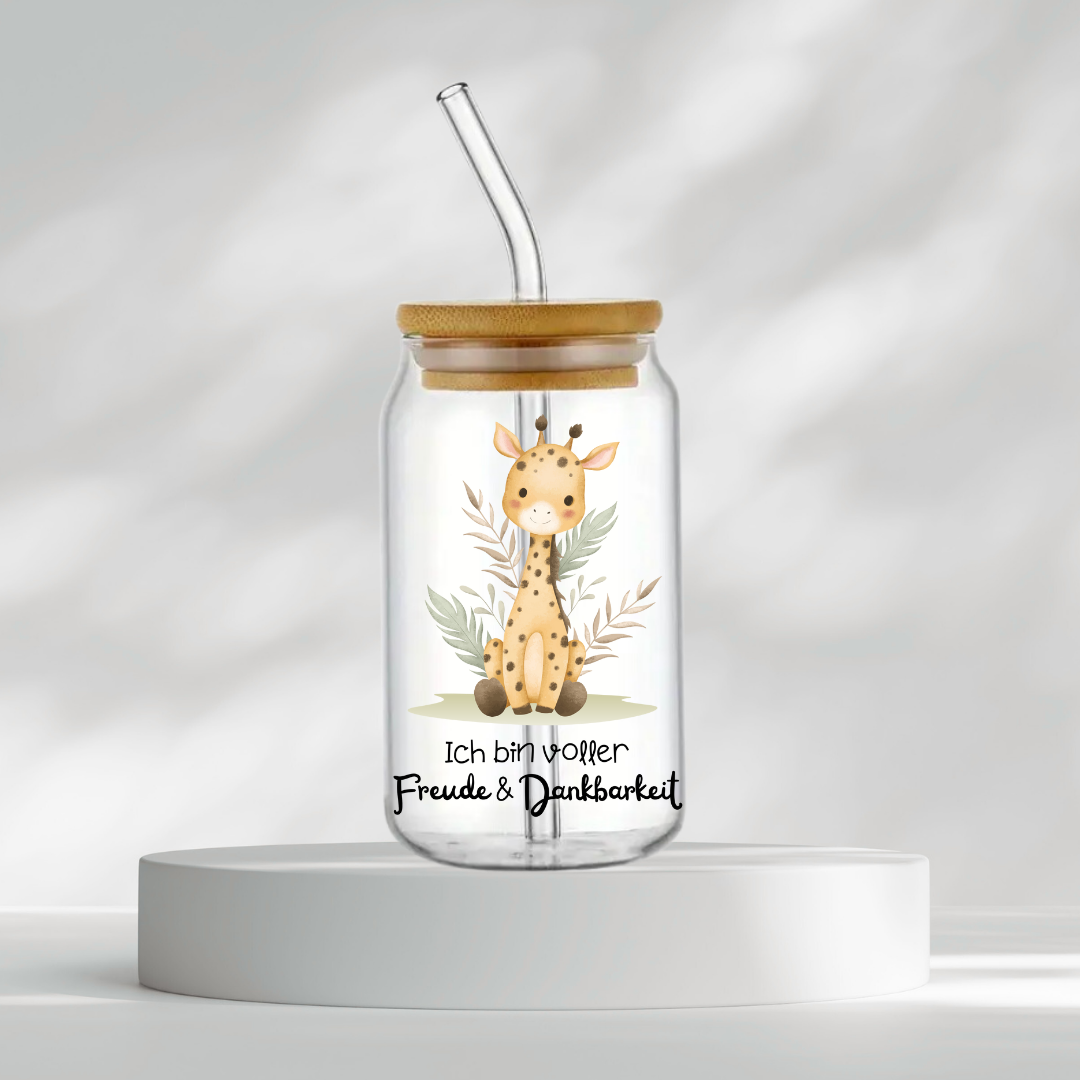 Trinkglas "Ich bin voller Freude & Dankbarkeit