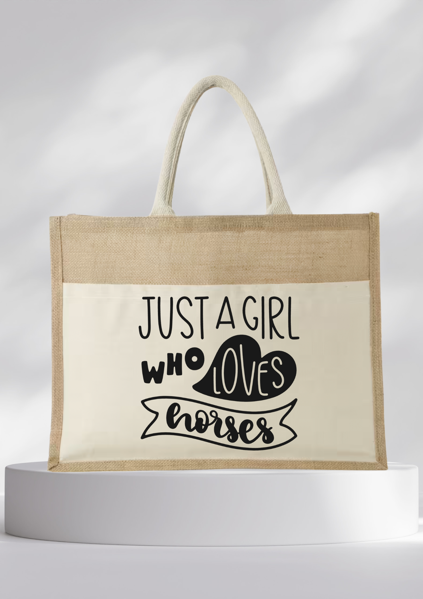 Jutetasche- JUST A GIRL WHO LOVES HORSES
