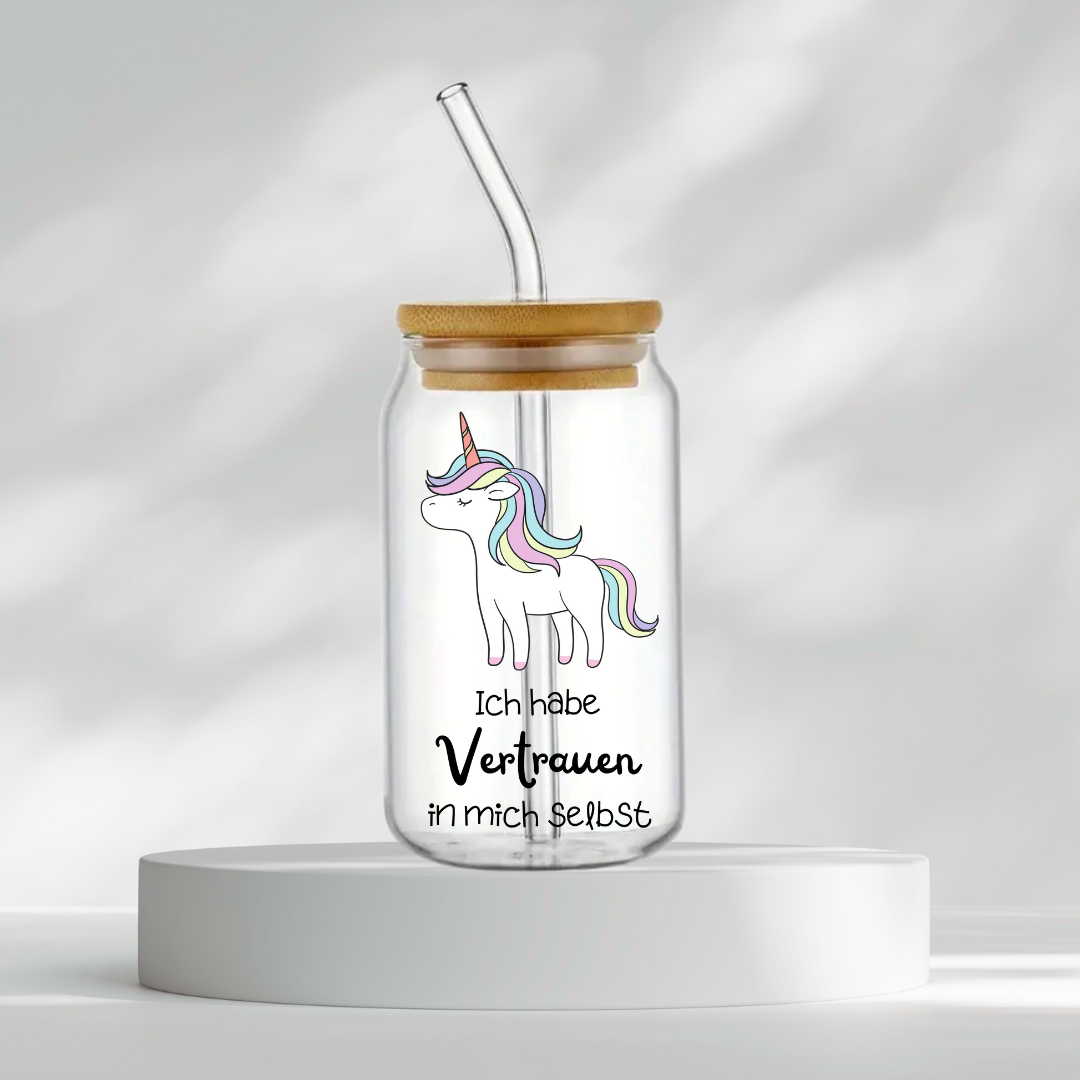 Trinkglas "Ich habe Vertrauen in mich selbst"