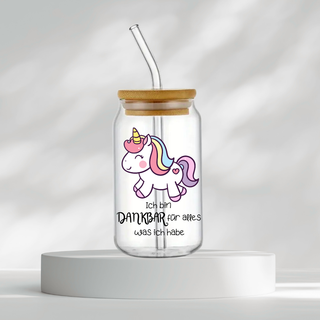 Trinkglas "Ich bin dankbar für alles was ich habe"