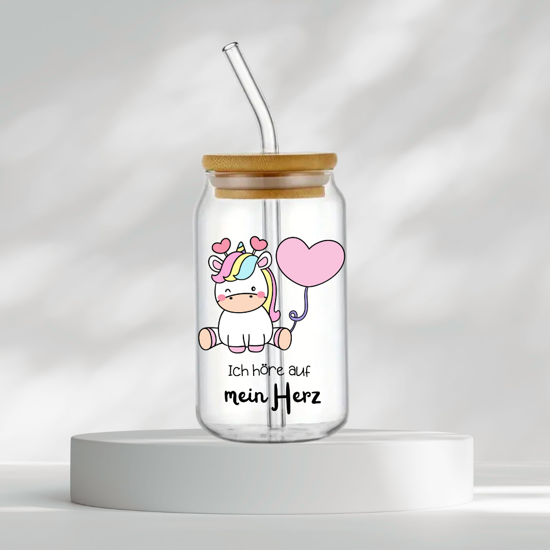 Trinkglas "Ich höre auf mein Herz"