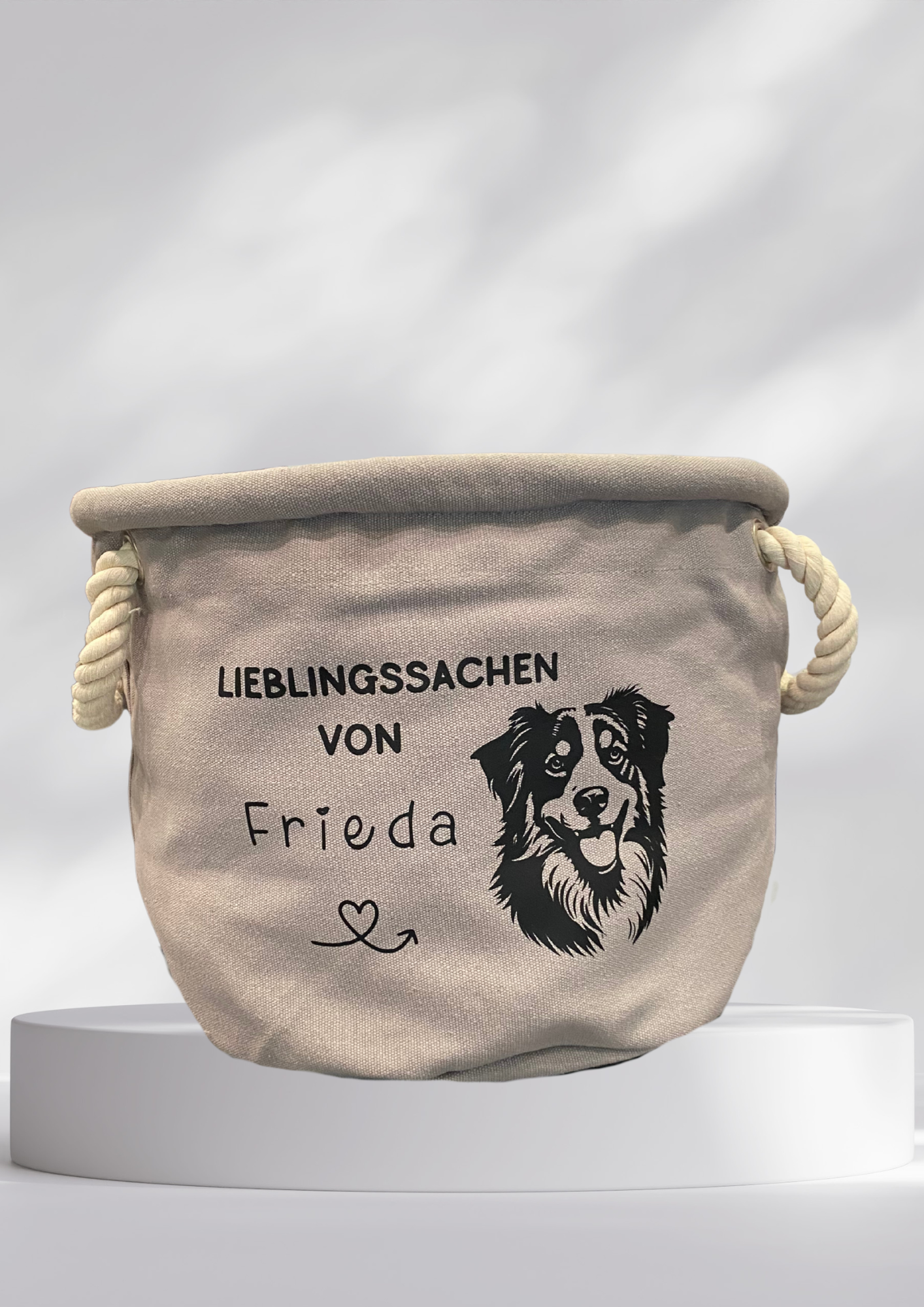 Spielkorb Hunde - "Lieblingssachen von .. " Hunderasse + Name