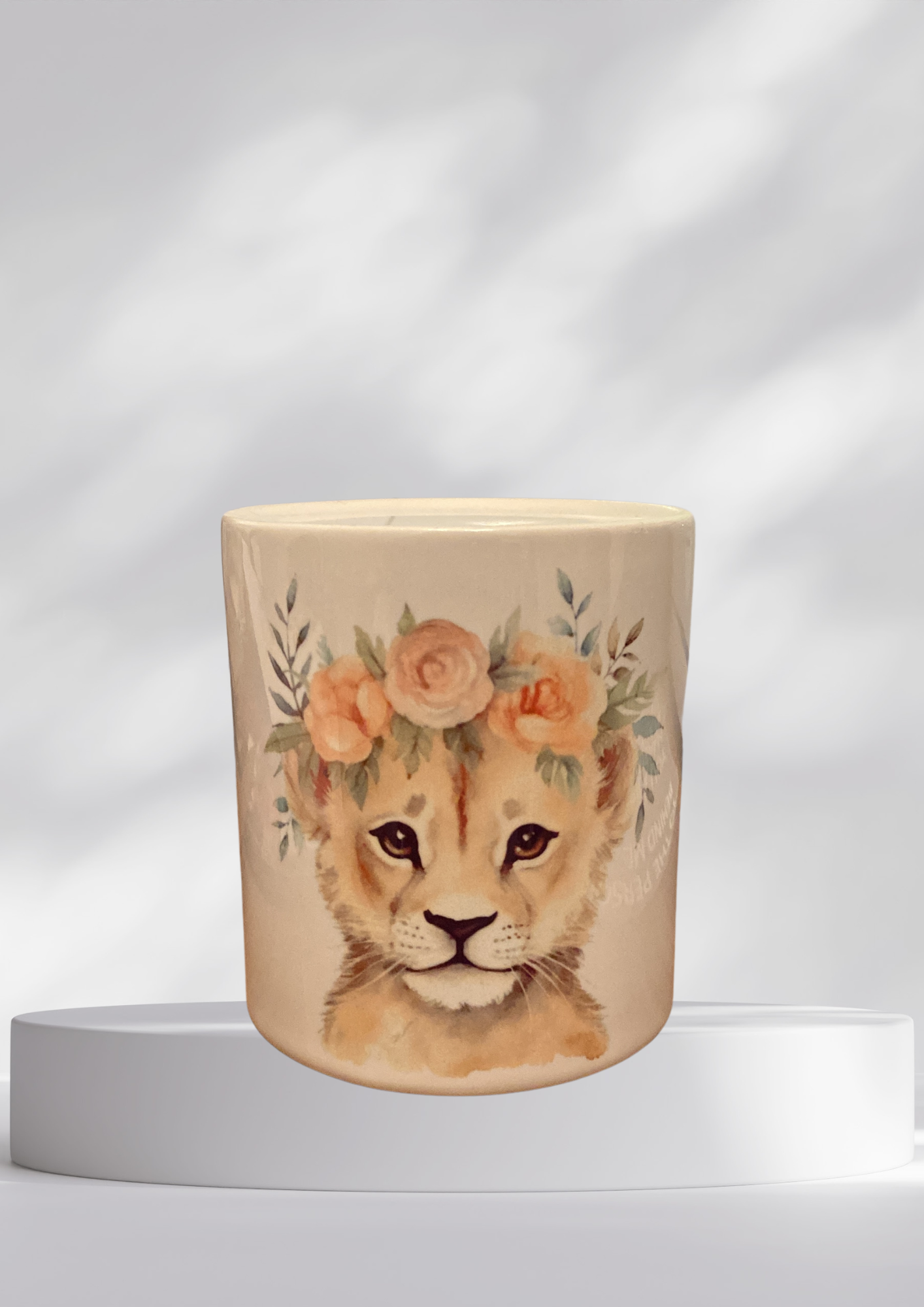 Spardose - Löwe mit Blumen