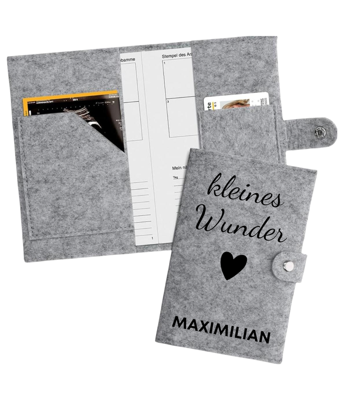 Mutter-Kind-Pass Hülle - kleines Wunder mit Herz