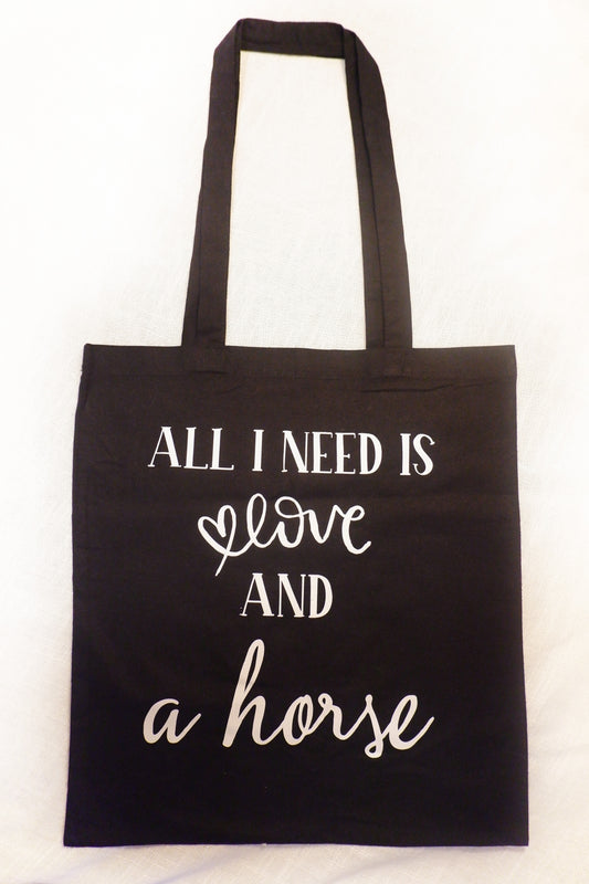 Stofftasche ALL I NEED IS LOVE AND A HORSE