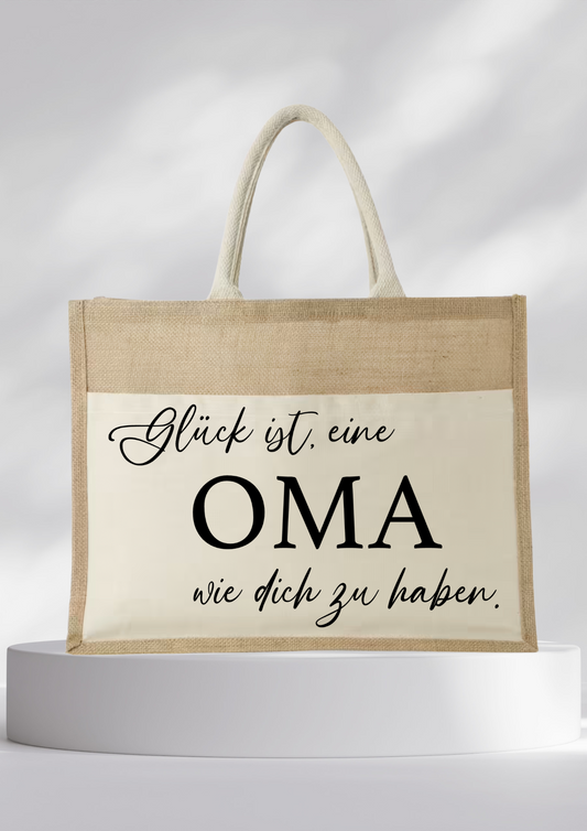Jutetasche-Glück ist, eine OMA wie dich zu haben.