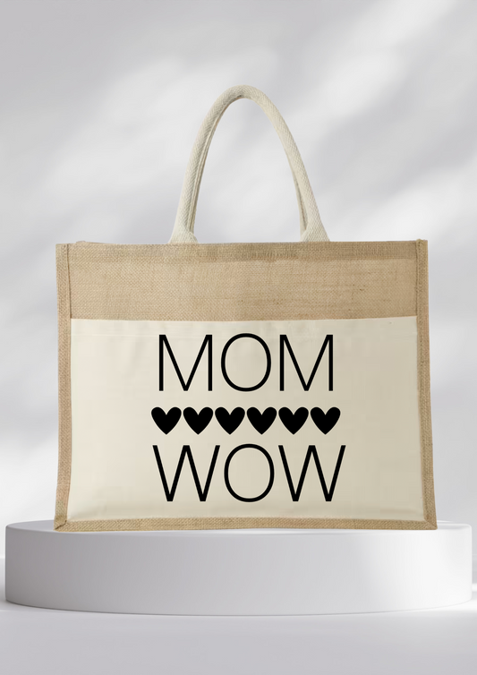 Jutetasche - MOM / WOW