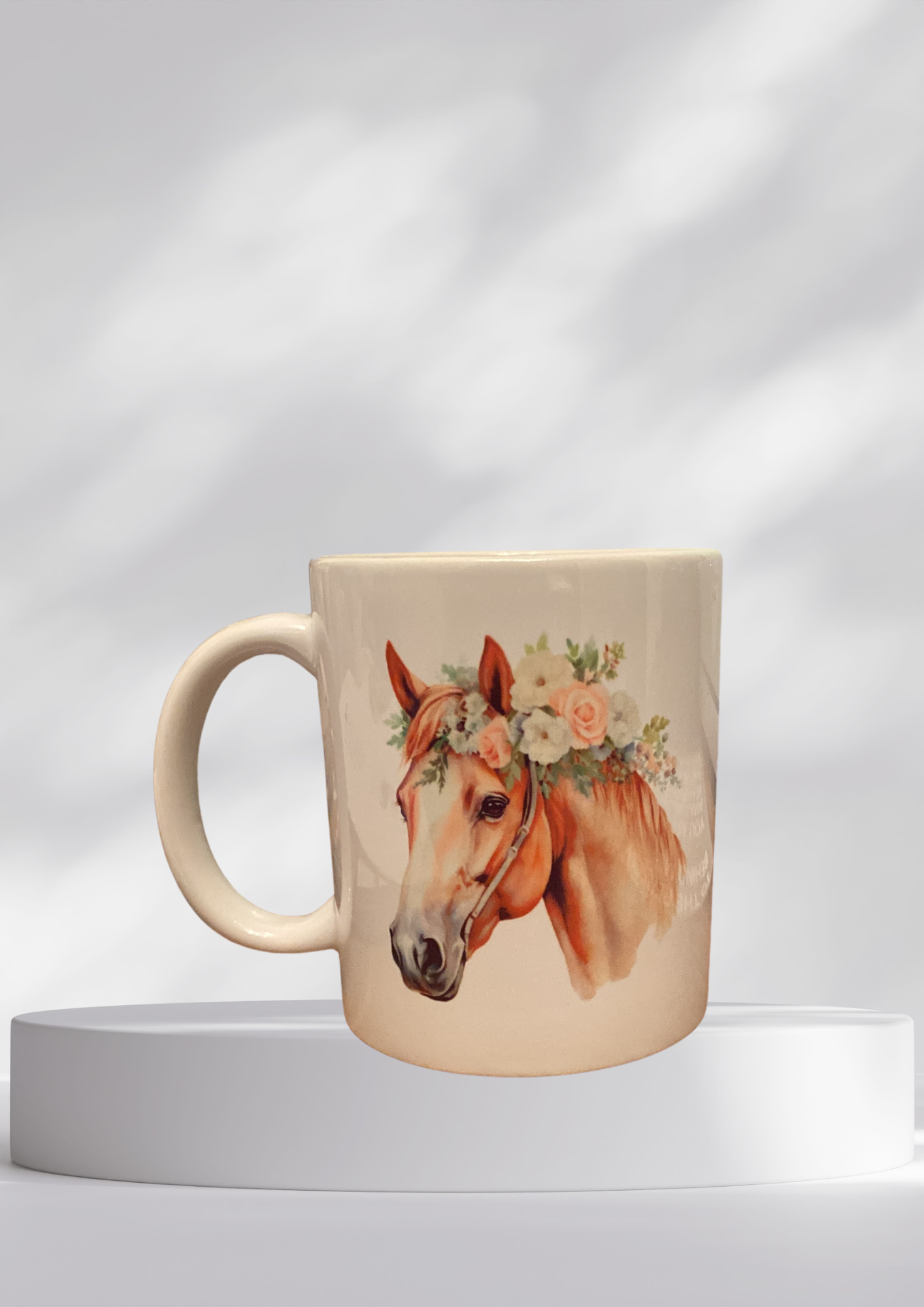Tasse - Pferd mit Blumen