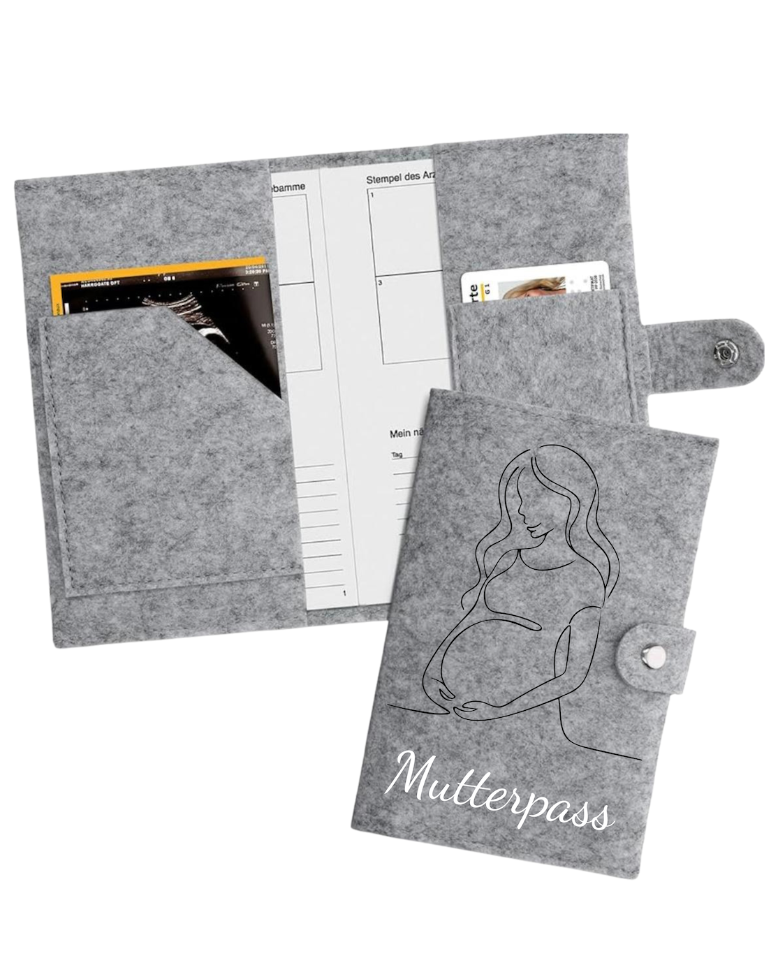 Mutter-Kind-Pass Hülle - Silhouette schwangere Frau