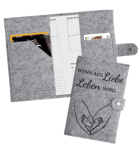 Mutter-Kind-Pass Hülle - Wenn aus Liebe, Leben wird - schützende Hände