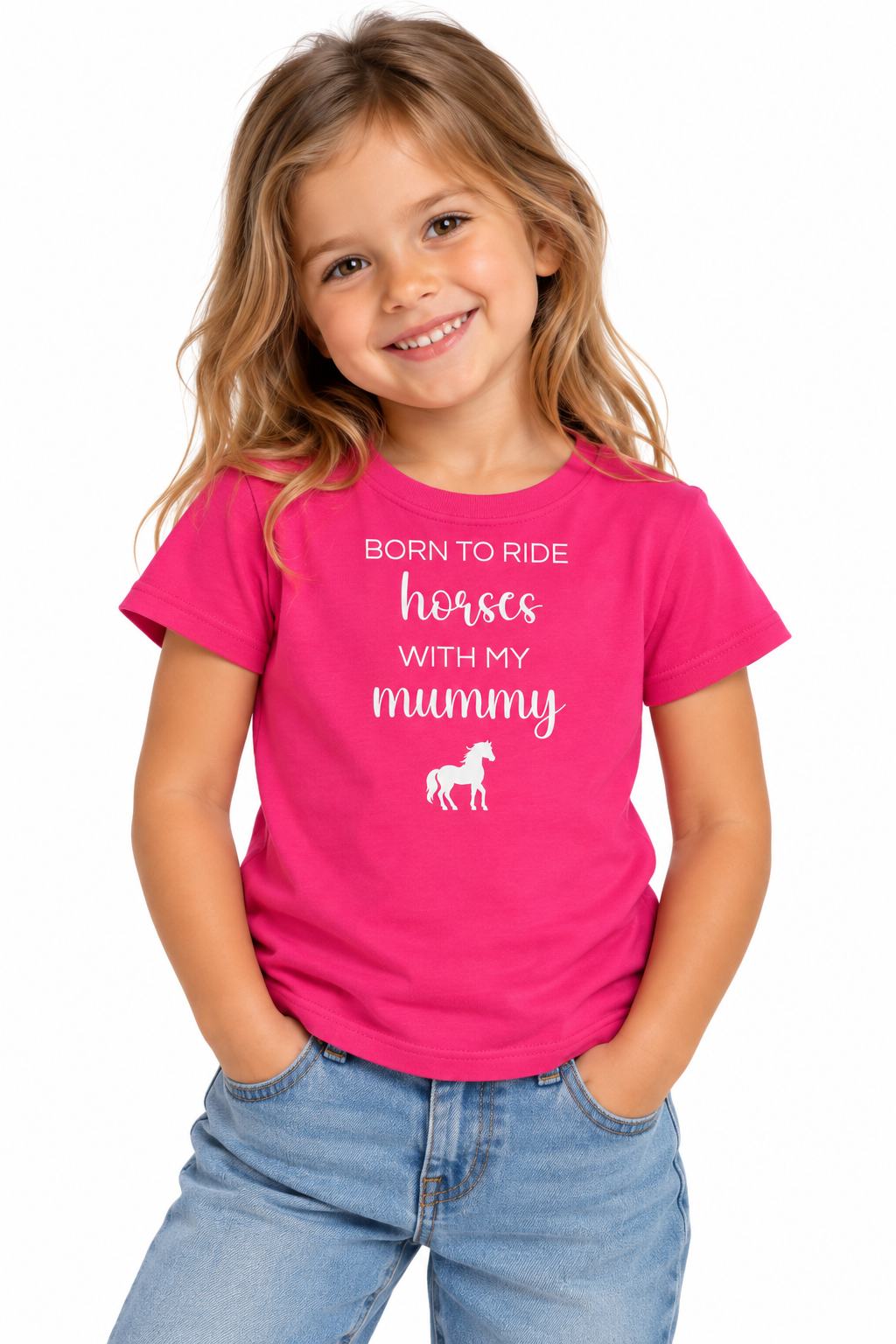 T-Shirt "Born to ride horses with my mommy"