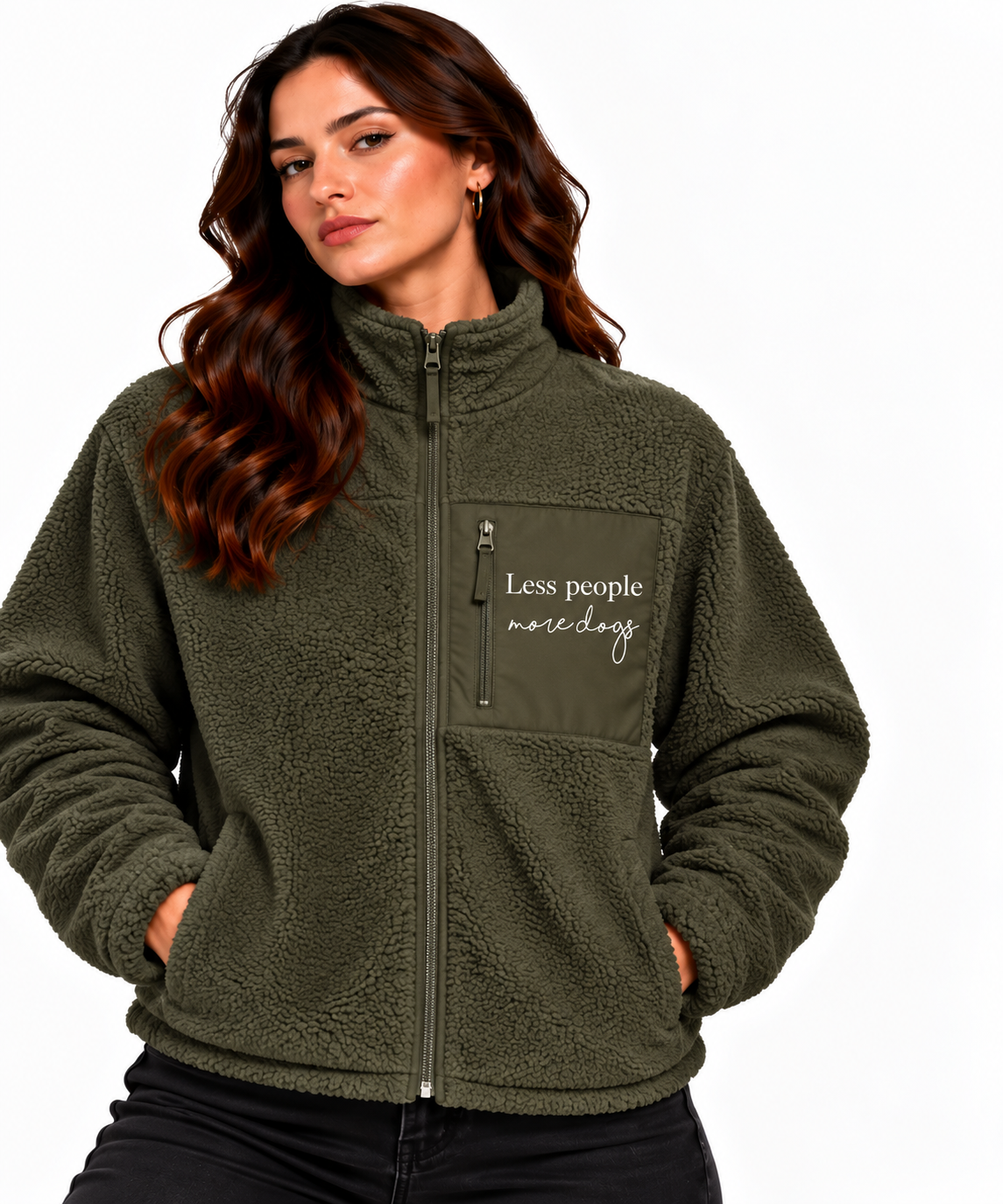 Teddy Sherpajacke "Less people, more dogs"