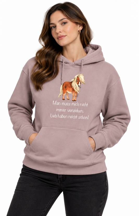 Hoodie Pferde Motiv + Spruch
