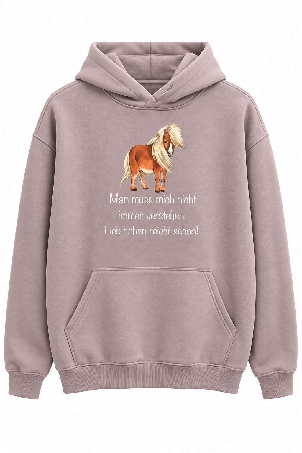 Hoodie Pferde Motiv + Spruch