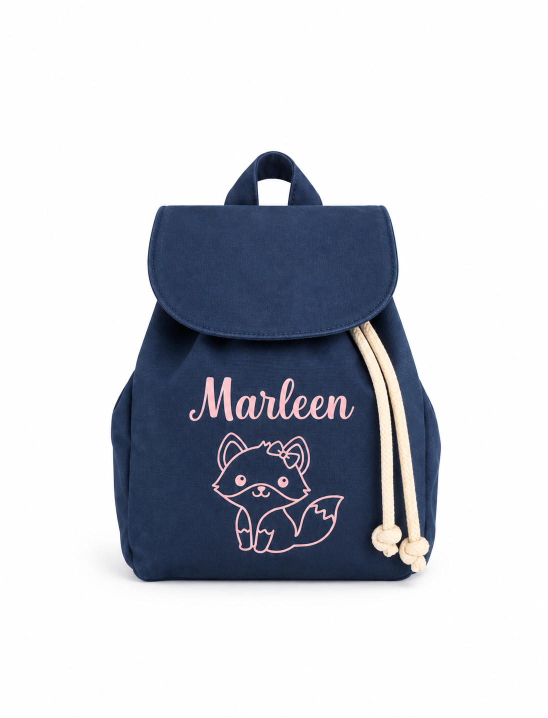 Kinderrucksack Name & Motiv einfärbig