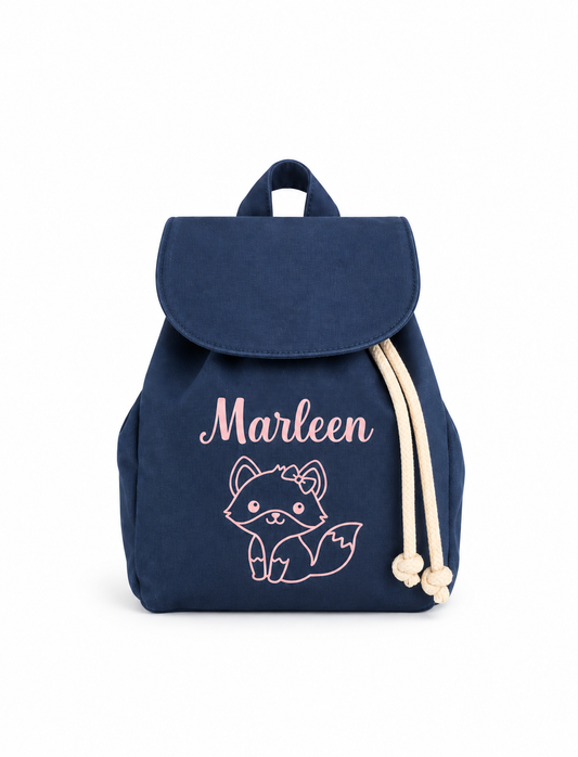 Kinderrucksack Name & Motiv einfärbig